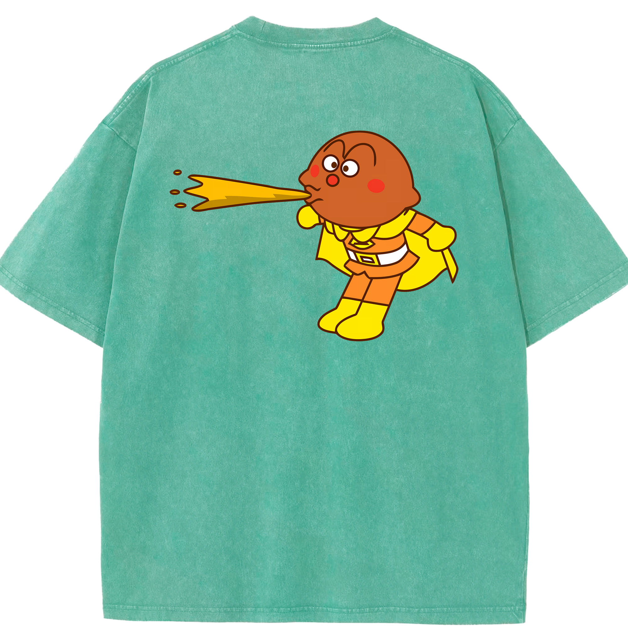 （画像用） アンパンマン Anpanman 綿100% ヴィンテージ風 半袖Tシャツ（背面プリント）